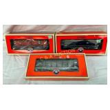 (3) LIONEL ILL. SINGLE DOME,TANK CAR,NYC FLATCAR