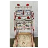 4 TOMS JARS W/ RACK 16 1/2X33 1/2