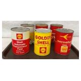 LOT OF SHELL CANS QT, GOLDEN, AUTOMATIC,FLUID,ETC