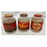 (3) KENDALL GLASS MOTOR OIL JARS