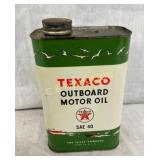 QT TEXACO OUTBOARD MOTOR OIL CAN W/BOATS