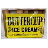 OLD STOCK DST BUTTERCUP ICE CREAM SIGN W/ CRATE
