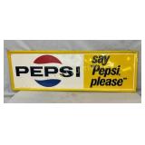 1965 SST EMB PEPSI SIGN 53X18 SELF FRAMED