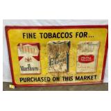 EMB. SST CIGERETTE ADV. W/ PACKS  SIGN 41 1/2X27