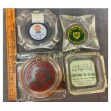 (4) ASHTRAYS CAROLINE OIL,GULF,NEWTON NC,DURHAM