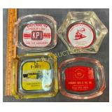 (4) ASHTRAYS YELLOW CAB RALEIGH NC,CHRISTANBURG,EC