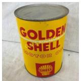 QT SHELL GOLDEN MOTOR OIL CAN