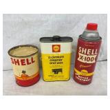 (3) SHELL CANS 16OZ, 1LB, 16 OZ CANS
