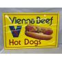 VIENNA BEEF HOTDOG SIGN 35X23 SELF FRAMED SIGN