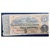 Confederate States of America $5 Note, Dated Febru