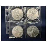 Set of Four American Silver Eagle Coins in Protect