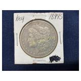 1894-S Morgan Silver Dollar Coin in Cardboard Hold