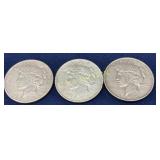 1923 Peace Silver Dollars, Lot of 3