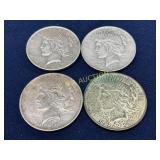 Set of Four 1922 Liberty Peace Silver Dollars