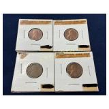 Set of 4 Lincoln Wheat Pennies, 1955 ï¿½Poor Manï¿½s D