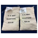 Two Complete Unopened $25 U.S. Mint Michigan State