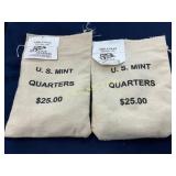Set of Two Unopened U.S. Mint $25.00 Quarter Bags
