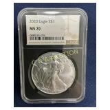 2020 American Silver Eagle MS 70 Graded by NGC