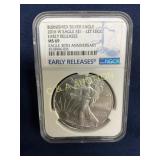 2016-W Burnished Silver American Eagle $1 Coin, NG