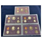 Set of 5 United States Mint Proof Sets in Original