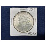1889 Morgan Silver Dollar, MS63 Grade