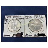 1955 Franklin Half Dollar and 1925 Stone Mountain