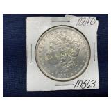 1884 Morgan Silver Dollar Coin in Cardboard Holder
