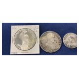 1984 U.S. Proof Silver Dollar and Two Spanish Colo