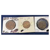 1851 and 1848 U.S. Large Cents and 1864 Two-Cent C