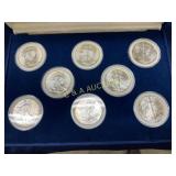 Set of 8 American Silver Eagle Coins in Protective