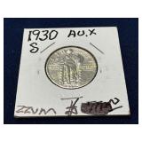 1930-S Standing Liberty Quarter in Cardboard Holde