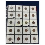 Twenty U.S. Lincoln Wheat Cents, 1940s Era, in Arc