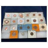 Lot of 21 U.S. Lincoln Cents, Including 1943 Coppe