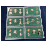 Set of 6 United States Mint Proof Sets in Original