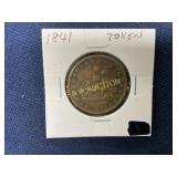 1841 Hard Times Token Featuring Ship Design and ï¿½N