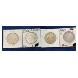 1941, 1942, 1943-S, and 1946 Walking Liberty Half