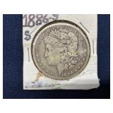 1886-S Morgan Silver Dollar Coin in Holder
