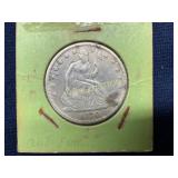 1870 Liberty Seated Half Dollar in Cardboard Holde