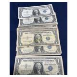 Lot of 20 Blue Seal Series $1 Silver Certificates,