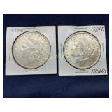 1883-O and 1884-O Morgan Silver Dollars in Cardboa