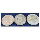 Set of 3 United States Peace Silver Dollars, 1922