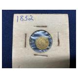 1852 California Gold Octagonal 1/2 Dollar Token