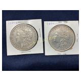 Pair of Morgan Silver Dollars, 1886 and 1890