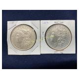 1881-O and 1886 Morgan Silver Dollars in 2ï¿½2 Cardb