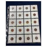 Collection of 20 Encased Wheat Pennies, Various Ye