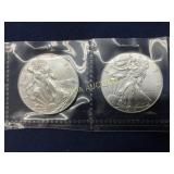 2016 American Silver Eagle 1 Oz Bullion Coins (2)