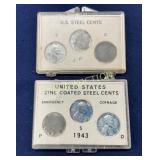 Set of 1943 U.S. Steel Cents in Plastic Display Ca