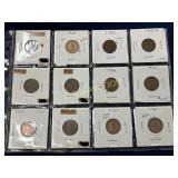 Collection of 12 Encased Lincoln Wheat Pennies, Va