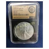 2019-W Burnished Silver Eagle $1 Coin, NGC MS 70,