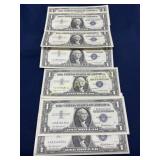 Collection of 12 U.S. $1 Blue Seal Silver Certific